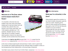 Tablet Screenshot of inthezone.imascientist.org.uk